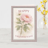 Elegant Floral Happy Valentine’s Day Card Kaart (Gele Bloem)