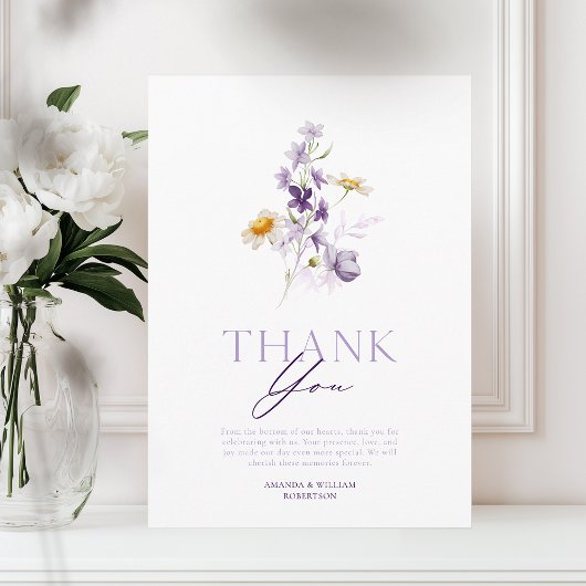 Elegant Floral Hartelijk dank Bedankkaart