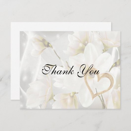 Elegant Floral Hartelijk dank Kaart (Voorkant / Achterkant)
