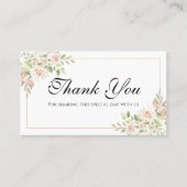 Elegant Floral Hartelijk dank voor de roze Rose We Plaatskaartje (Voorkant)