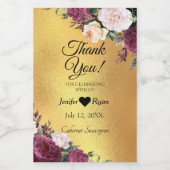 Elegant floral Hartelijk dank voor het etiket van  (Enkel label)