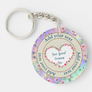 Elegant Floral Heart Lijst: voor elke gelegenheid Sleutelhanger
