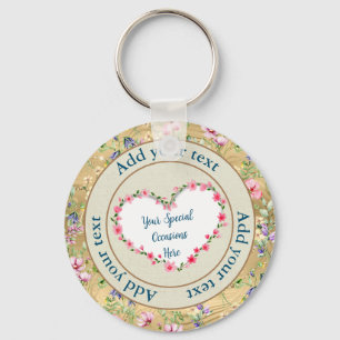 Elegant Floral Heart Lijst: voor elke gelegenheid Sleutelhanger