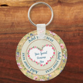 Elegant Floral Heart Lijst: voor elke gelegenheid Sleutelhanger (Voorkant)