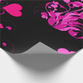 Elegant Floral Heart Pattern Wrapping Paper Cadeaupapier (Hoek)