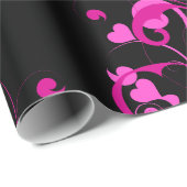 Elegant Floral Heart Pattern Wrapping Paper Cadeaupapier (Rol Hoek)