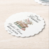 Elegant Floral Her Next Chapter Bridal Shower  Kartonnen Onderzetters (Gekanteld)