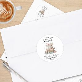 Elegant Floral Her Next Chapter Bridal Shower  Ronde Sticker