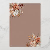 Elegant Floral Herfst 1e verjaardag Folie Uitnodig Uitnodiging (Achterkant)