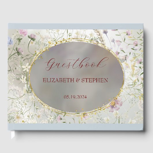 Elegant Floral herfst bruiloft gastenboek (Voorkant)