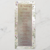 Elegant Floral herfst bruiloft plat programma Programmakaart (Achterkant)