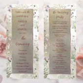 Elegant Floral herfst bruiloft plat programma Programmakaart