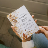 Elegant floral Herfst Thanksgiving Diner Kaart