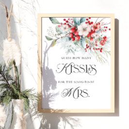 Elegant Floral Hoeveel kisses Vrijgezellenfeest ga Poster