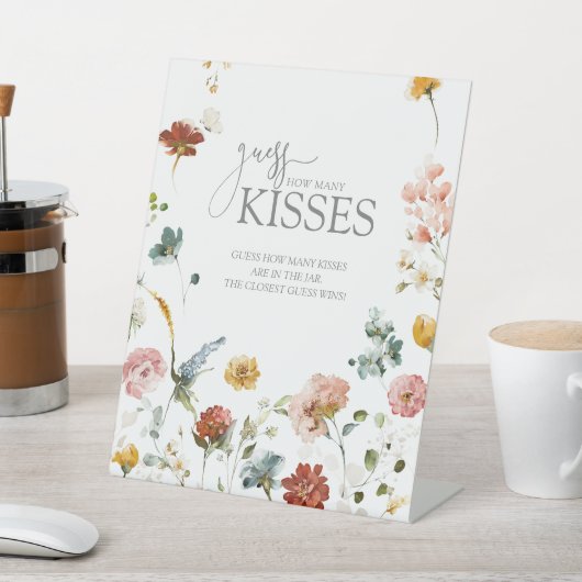 Elegant Floral Hoeveel kussen Vrijgezellenfeest Reclamebord Met Voetstuk (Insitu)