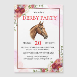 Elegant Floral Horse Derby Party Invitation 