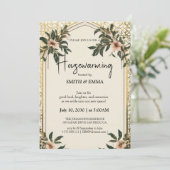 Elegant Floral Housewarming Invitation New Home  Kaart (Staand voorkant)