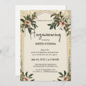 Elegant Floral Housewarming Invitation New Home  Kaart (Voorkant / Achterkant)