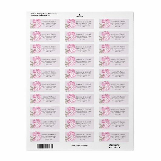 Elegant Floral Hydrangea Return Address Etiket (Full Sheet)