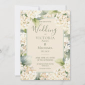 Elegant Floral Hydrangea Wedding Kaart (Voorkant)