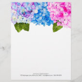 Elegant Floral Hydrangeas | Naam contactpersoon to Briefhoofd (Voorkant)