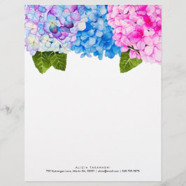 Elegant Floral Hydrangeas | Naam contactpersoon to Briefhoofd