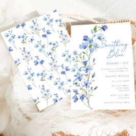 Elegant Floral Iets Blauw Vrijgezellenfeest Kaart