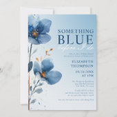 Elegant Floral Iets Blauw Vrijgezellenfeest Kaart (Voorkant)