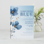 Elegant Floral Iets Blauw Vrijgezellenfeest Kaart (Staand voorkant)