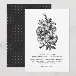 Elegant Floral Illustrated Wedding Kaart