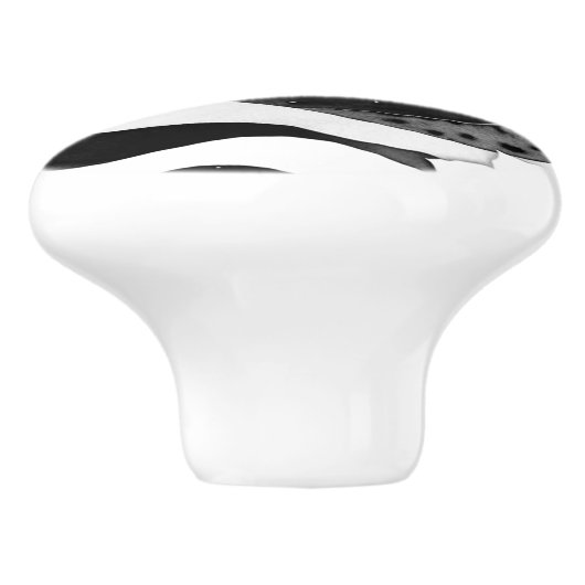 Elegant Floral in zwart-wit Keramische Knop (Zijkant)