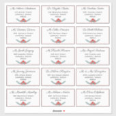 Elegant Floral Individueel Verzendadres Bruiloft Sticker (Vel)
