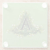 Elegant  Floral initiaal A monogram Glazen Onderzetter (Achterkant)