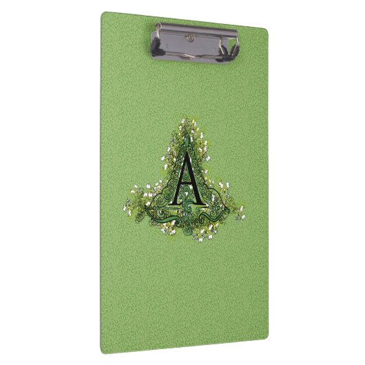 Elegant  Floral initiaal A monogram Klembord (Rechts)
