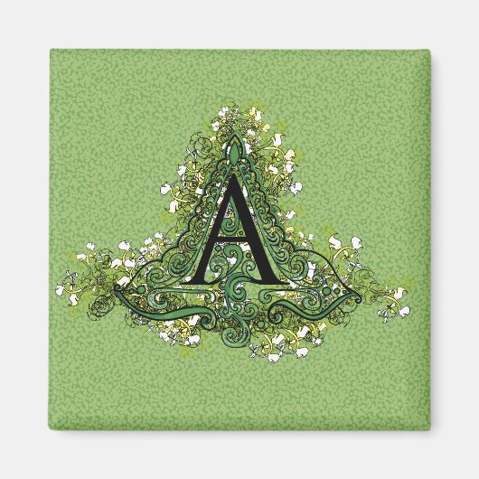 Elegant Floral initiaal A monogram Magneet (Voorkant)