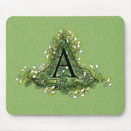 Elegant  Floral initiaal A monogram Muismat (Voorkant)