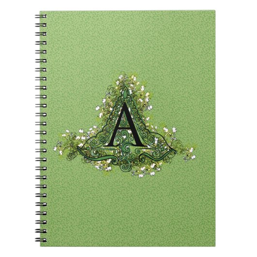Elegant  Floral initiaal A monogram Notitieboek (Voorkant)