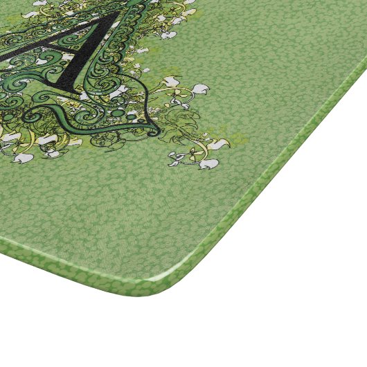 Elegant  Floral initiaal A monogram Snijplank (Hoek)