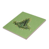 Elegant  Floral initiaal A monogram Tegeltje (Zijkant)