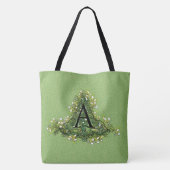 Elegant  Floral initiaal A monogram Tote Bag (Achterkant)