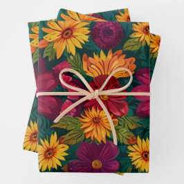 Elegant Floral Inpakpapier Vellen