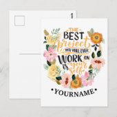 Elegant Floral Inspiration Motivation Quote Briefkaart (Voorkant / Achterkant)