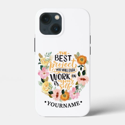 Elegant Floral Inspiration Motivation Quote Case-Mate iPhone Case (Achterkant)