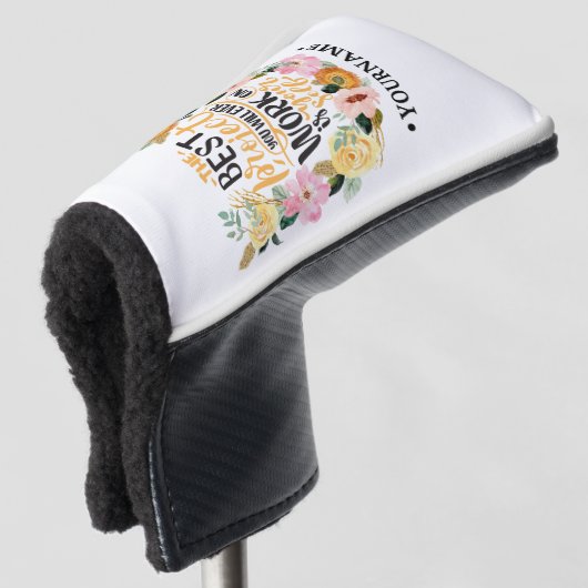 Elegant Floral Inspiration Motivation Quote Golfheadcover (3/4 voorkant)
