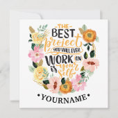 Elegant Floral Inspiration Motivation Quote Kaart (Voorkant)