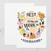 Elegant Floral Inspiration Motivation Quote Kaart (Voorkant / Achterkant)