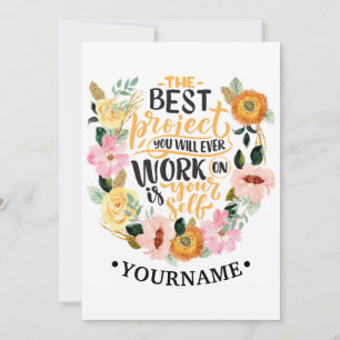 Elegant Floral Inspiration Motivation Quote Kaart