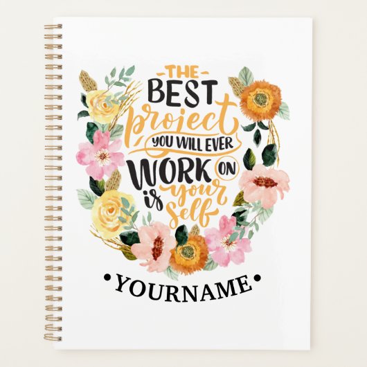 Elegant Floral Inspiration Motivation Quote Planner (Voorkant)