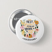 Elegant Floral Inspiration Motivation Quote Ronde Button 5,7 Cm (Voorkant /achterkant)
