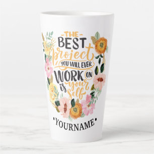 Elegant Floral Inspiration Motivation Quote Sweats Latte Mok
